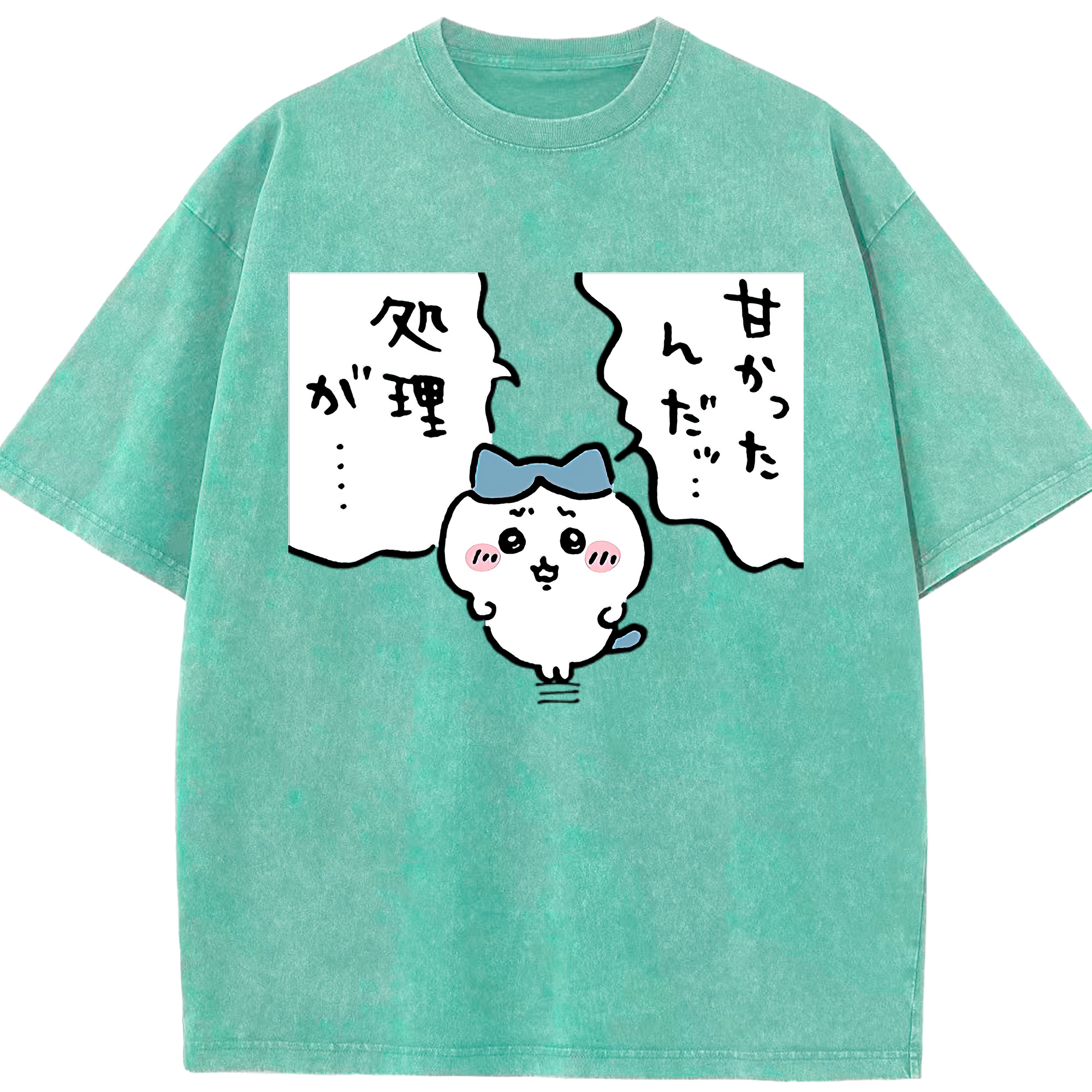 （画像用） ちいかわ ハチワレ Chii-kawa hachiware 綿100% ヴィンテージ風 半袖Tシャツ（フロントプリント）